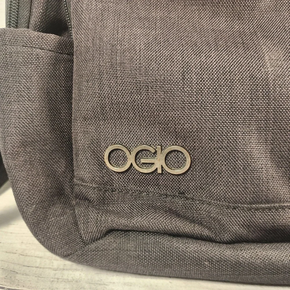 OGIO Soho Laptop Backpack Dark Gray Heathered Chevron Lining Womens Travel Bag